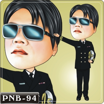 男生人像Q版漫畫PNB-94(機長Q版畫)